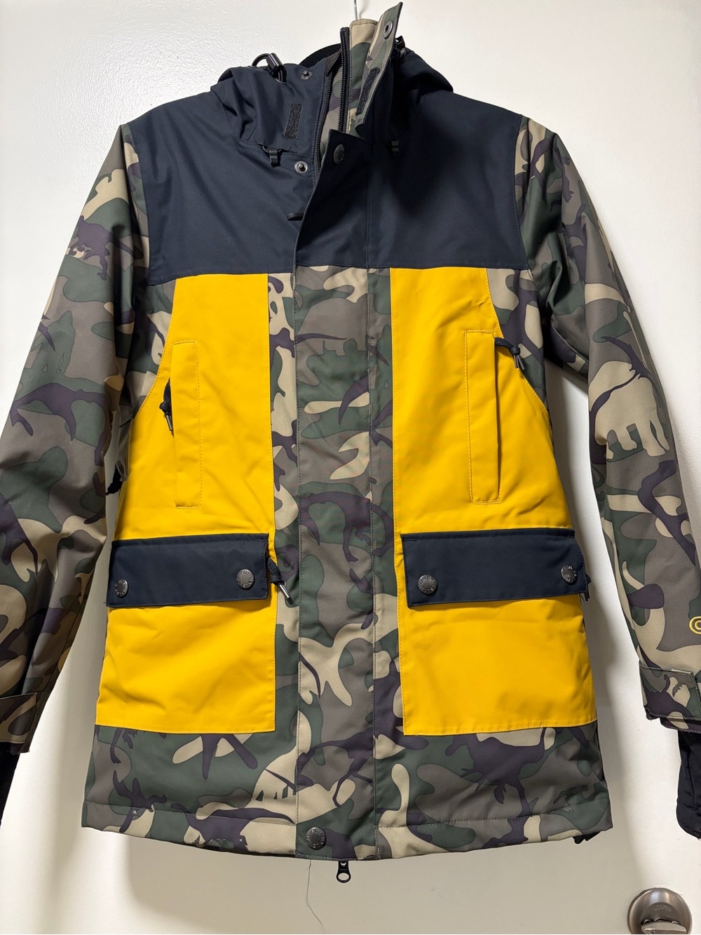 Airblaster Camo & Yellow Colorblock Hooded Jacket